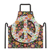 Hippie Flower Peace Sign Print Apron