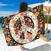 Hippie Flower Peace Sign Print Beach Sarong Wrap