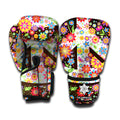 Hippie Flower Peace Sign Print Boxing Gloves
