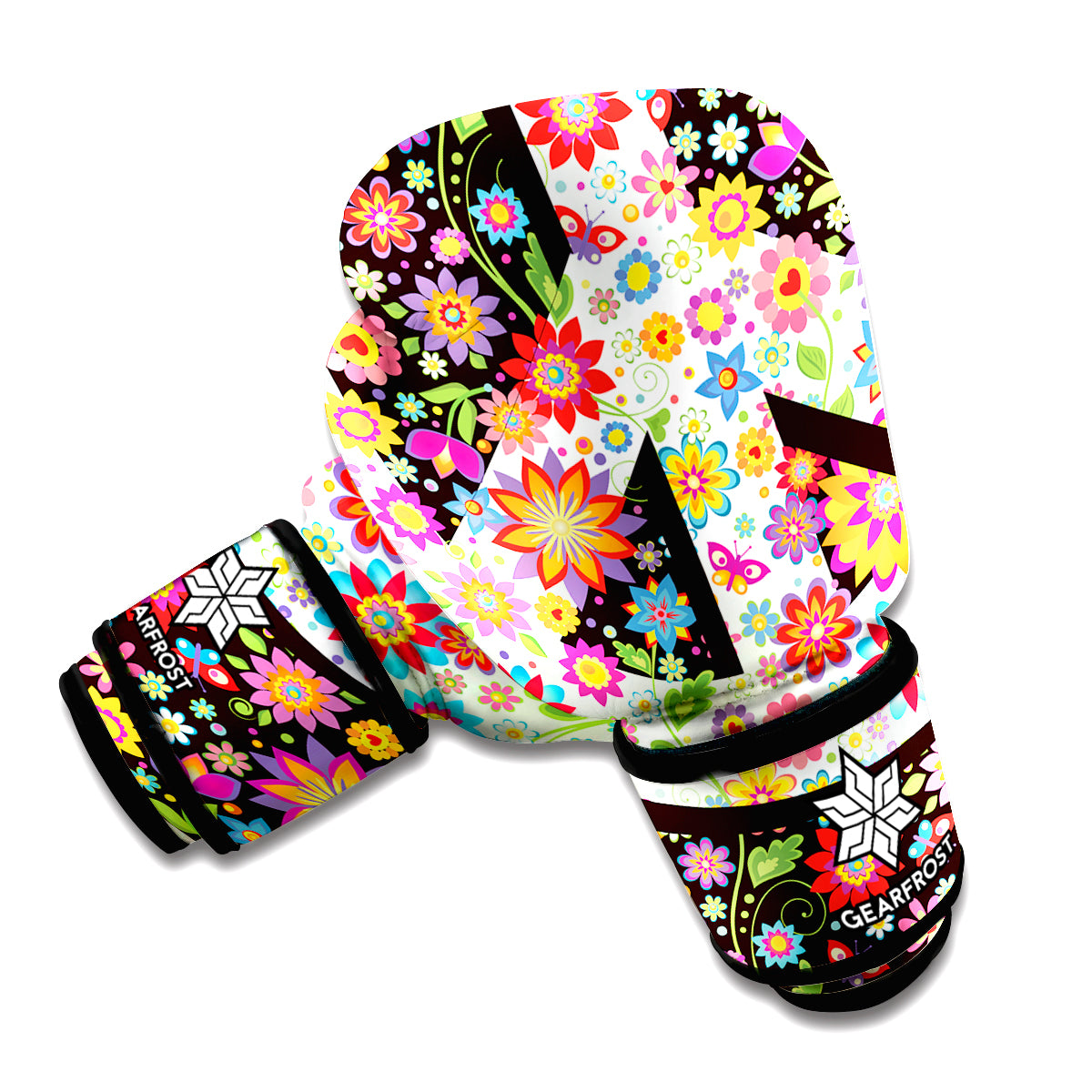Hippie Flower Peace Sign Print Boxing Gloves