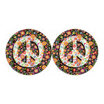 Hippie Flower Peace Sign Print Car Coasters