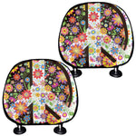 Hippie Flower Peace Sign Print Car Headrest Covers