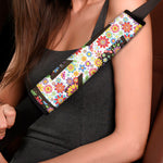 Hippie Flower Peace Sign Print Car Seat Belt Covers