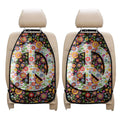 Hippie Flower Peace Sign Print Car Seat Organizers