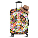 Hippie Flower Peace Sign Print Luggage Cover