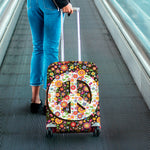 Hippie Flower Peace Sign Print Luggage Cover