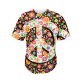 Hippie Flower Peace Sign Print Men's Baseball Jersey