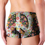 Hippie Flower Peace Sign Print Men's Boxer Briefs