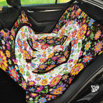 Hippie Flower Peace Sign Print Pet Car Back Seat Cover
