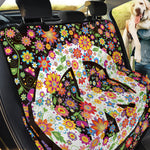 Hippie Flower Peace Sign Print Pet Car Back Seat Cover