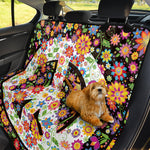 Hippie Flower Peace Sign Print Pet Car Back Seat Cover