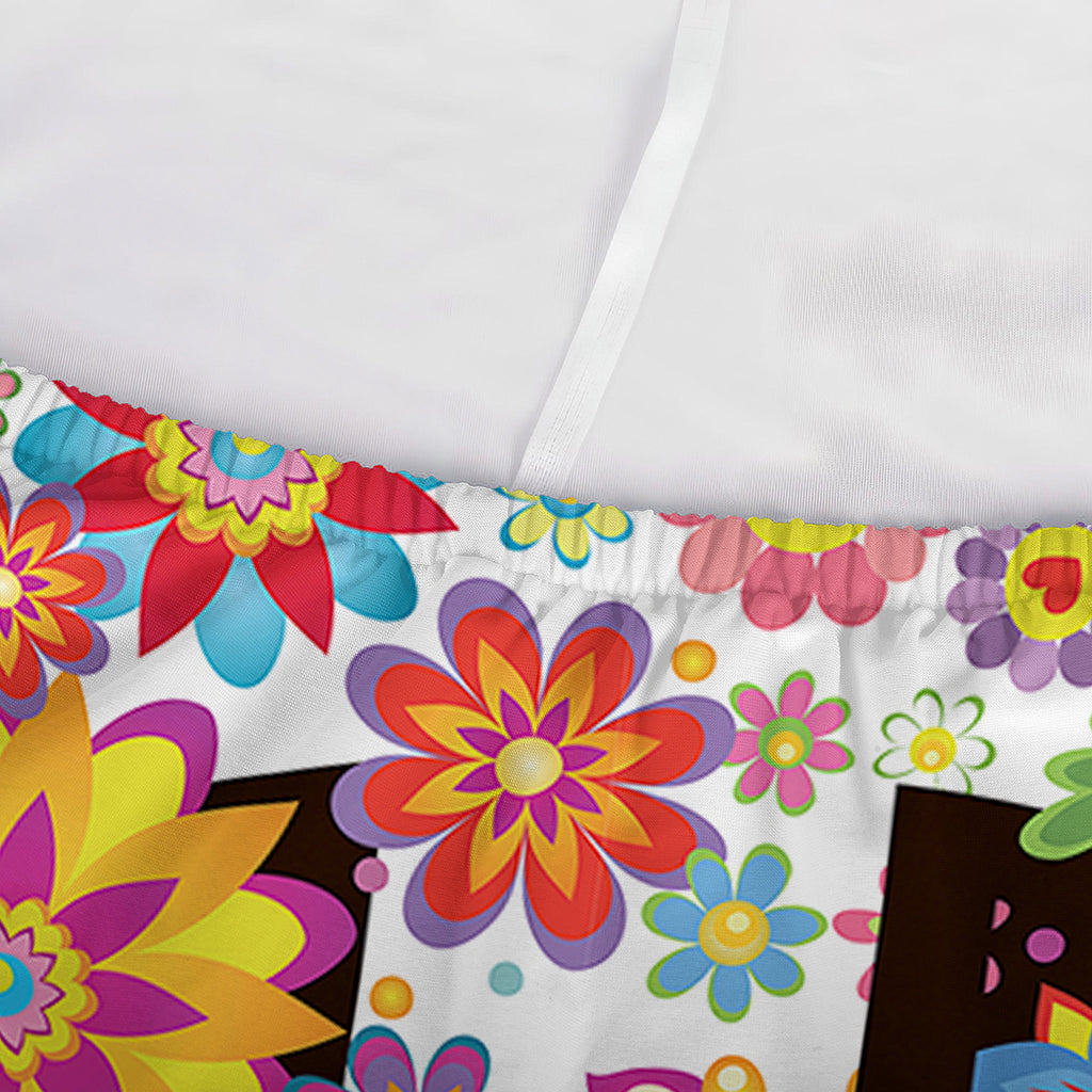 Hippie Flower Peace Sign Print Sofa Cover