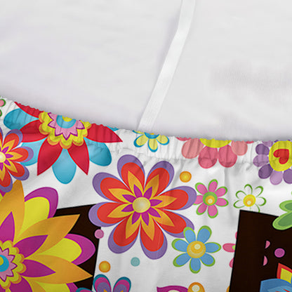Hippie Flower Peace Sign Print Sofa Cover