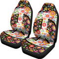 Hippie Flower Peace Sign Print Universal Fit Car Seat Covers