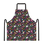 Hippie Peace Sign And Love Pattern Print Apron