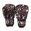 Hippie Peace Sign And Love Pattern Print Boxing Gloves