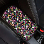 Hippie Peace Sign And Love Pattern Print Car Center Console Cover
