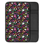 Hippie Peace Sign And Love Pattern Print Car Center Console Cover