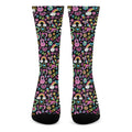 Hippie Peace Sign And Love Pattern Print Crew Socks