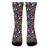 Hippie Peace Sign And Love Pattern Print Crew Socks