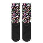 Hippie Peace Sign And Love Pattern Print Crew Socks