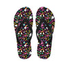 Hippie Peace Sign And Love Pattern Print Flip Flops
