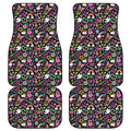 Hippie Peace Sign And Love Pattern Print Front and Back Car Floor Mats