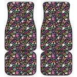 Hippie Peace Sign And Love Pattern Print Front and Back Car Floor Mats