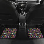 Hippie Peace Sign And Love Pattern Print Front and Back Car Floor Mats