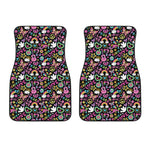 Hippie Peace Sign And Love Pattern Print Front Car Floor Mats
