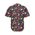 Hippie Peace Sign And Love Pattern Print Men's Baseball Jersey
