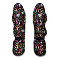 Hippie Peace Sign And Love Pattern Print Muay Thai Shin Guards