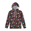Hippie Peace Sign And Love Pattern Print Pullover Hoodie