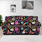Hippie Peace Sign And Love Pattern Print Sofa Cover