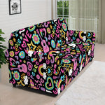 Hippie Peace Sign And Love Pattern Print Sofa Cover