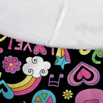 Hippie Peace Sign And Love Pattern Print Sofa Cover