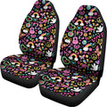 Hippie Peace Sign And Love Pattern Print Universal Fit Car Seat Covers
