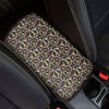 Hippie Peace Sign Flower Pattern Print Car Center Console Cover