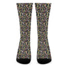 Hippie Peace Sign Flower Pattern Print Crew Socks