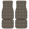 Hippie Peace Sign Flower Pattern Print Front and Back Car Floor Mats