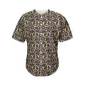 Hippie Peace Sign Flower Pattern Print Men's Baseball Jersey