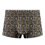 Hippie Peace Sign Flower Pattern Print Men's Boxer Briefs
