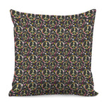 Hippie Peace Sign Flower Pattern Print Pillow Cover