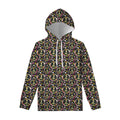 Hippie Peace Sign Flower Pattern Print Pullover Hoodie