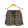 Hippie Peace Sign Flower Pattern Print Women's Shorts