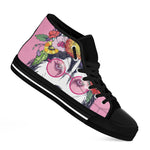 Hippie Siberian Husky Print Black High Top Shoes