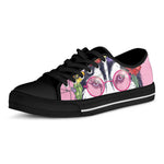 Hippie Siberian Husky Print Black Low Top Shoes 
