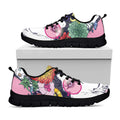 Hippie Siberian Husky Print Black Running Shoes