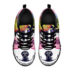 Hippie Siberian Husky Print Black Sneakers