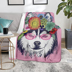 Hippie Siberian Husky Print Blanket